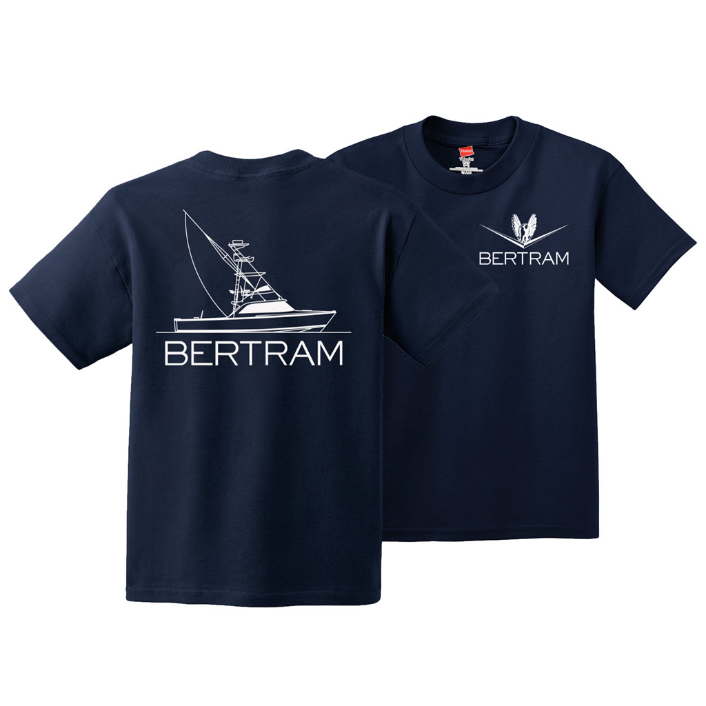 Bertram 35 Youth Tee Navy Bertram Gear